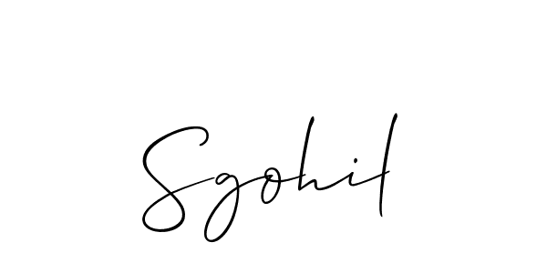 It looks lik you need a new signature style for name Sgohil. Design unique handwritten (Allison_Script) signature with our free signature maker in just a few clicks. Sgohil signature style 2 images and pictures png