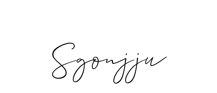 How to Draw Sgonjju signature style? Allison_Script is a latest design signature styles for name Sgonjju. Sgonjju signature style 2 images and pictures png