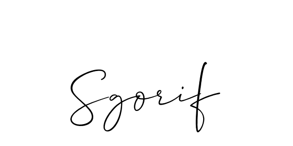 How to make Sgorif name signature. Use Allison_Script style for creating short signs online. This is the latest handwritten sign. Sgorif signature style 2 images and pictures png