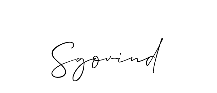 Sgovind stylish signature style. Best Handwritten Sign (Allison_Script) for my name. Handwritten Signature Collection Ideas for my name Sgovind. Sgovind signature style 2 images and pictures png