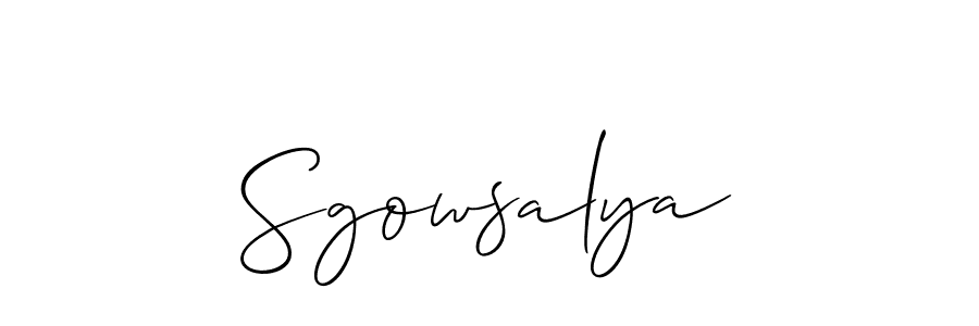 Design your own signature with our free online signature maker. With this signature software, you can create a handwritten (Allison_Script) signature for name Sgowsalya. Sgowsalya signature style 2 images and pictures png