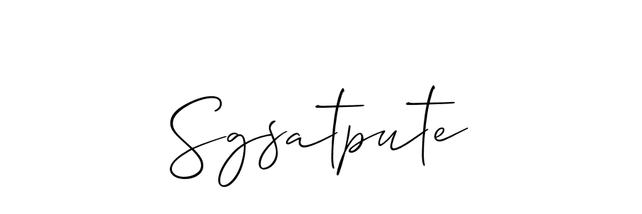 The best way (Allison_Script) to make a short signature is to pick only two or three words in your name. The name Sgsatpute include a total of six letters. For converting this name. Sgsatpute signature style 2 images and pictures png