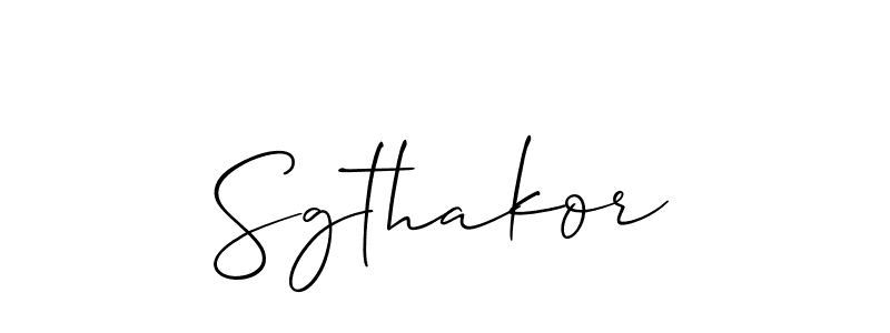 Use a signature maker to create a handwritten signature online. With this signature software, you can design (Allison_Script) your own signature for name Sgthakor. Sgthakor signature style 2 images and pictures png