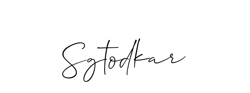 Sgtodkar stylish signature style. Best Handwritten Sign (Allison_Script) for my name. Handwritten Signature Collection Ideas for my name Sgtodkar. Sgtodkar signature style 2 images and pictures png