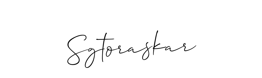 How to make Sgtoraskar name signature. Use Allison_Script style for creating short signs online. This is the latest handwritten sign. Sgtoraskar signature style 2 images and pictures png