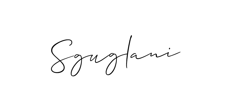 It looks lik you need a new signature style for name Sguglani. Design unique handwritten (Allison_Script) signature with our free signature maker in just a few clicks. Sguglani signature style 2 images and pictures png