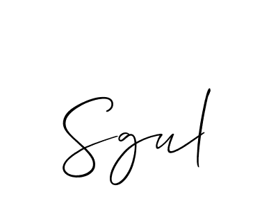 Design your own signature with our free online signature maker. With this signature software, you can create a handwritten (Allison_Script) signature for name Sgul. Sgul signature style 2 images and pictures png