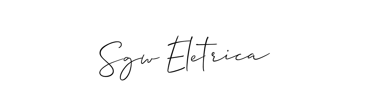 How to make Sgw Eletrica name signature. Use Allison_Script style for creating short signs online. This is the latest handwritten sign. Sgw Eletrica signature style 2 images and pictures png
