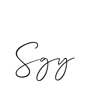 Create a beautiful signature design for name Sgy. With this signature (Allison_Script) fonts, you can make a handwritten signature for free. Sgy signature style 2 images and pictures png