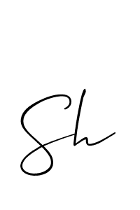 Make a beautiful signature design for name Sh. With this signature (Allison_Script) style, you can create a handwritten signature for free. Sh signature style 2 images and pictures png