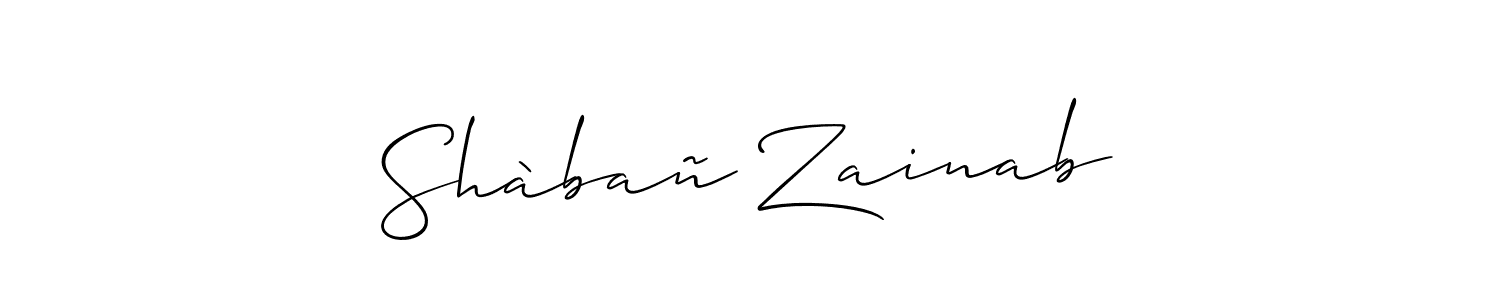 This is the best signature style for the Shàbañ Zainab name. Also you like these signature font (Allison_Script). Mix name signature. Shàbañ Zainab signature style 2 images and pictures png