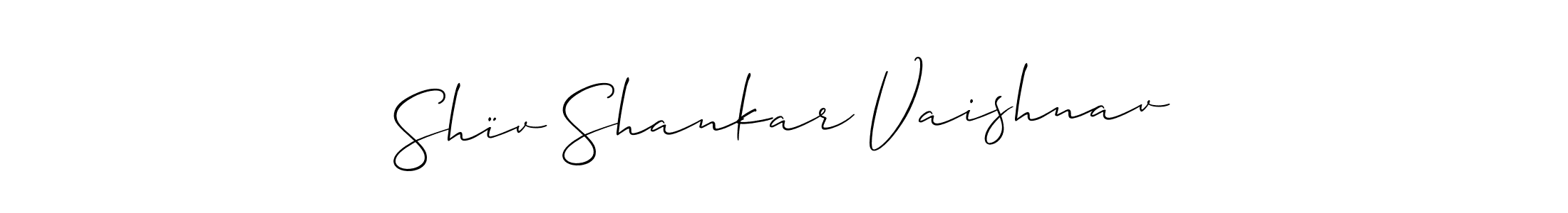 You should practise on your own different ways (Allison_Script) to write your name (Shïv Shankar Vaishnav) in signature. don't let someone else do it for you. Shïv Shankar Vaishnav signature style 2 images and pictures png