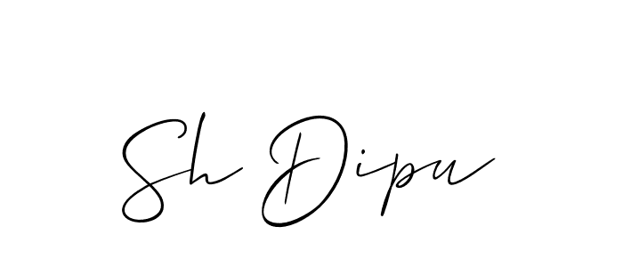 This is the best signature style for the Sh Dipu name. Also you like these signature font (Allison_Script). Mix name signature. Sh Dipu signature style 2 images and pictures png