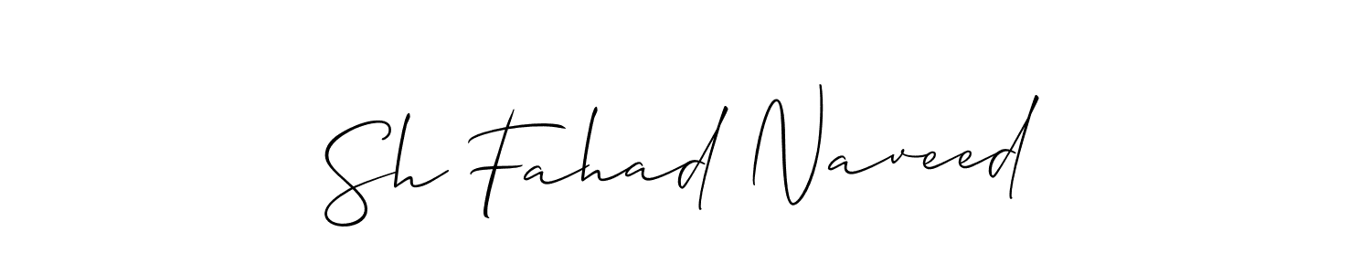 How to make Sh Fahad Naveed name signature. Use Allison_Script style for creating short signs online. This is the latest handwritten sign. Sh Fahad Naveed signature style 2 images and pictures png