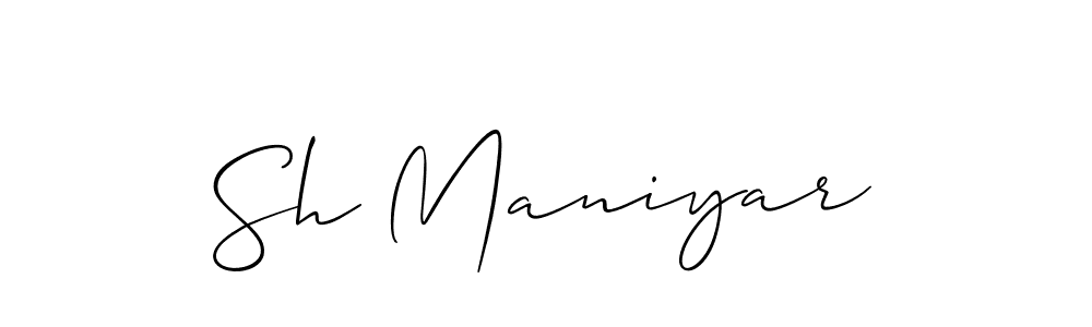 Similarly Allison_Script is the best handwritten signature design. Signature creator online .You can use it as an online autograph creator for name Sh Maniyar. Sh Maniyar signature style 2 images and pictures png