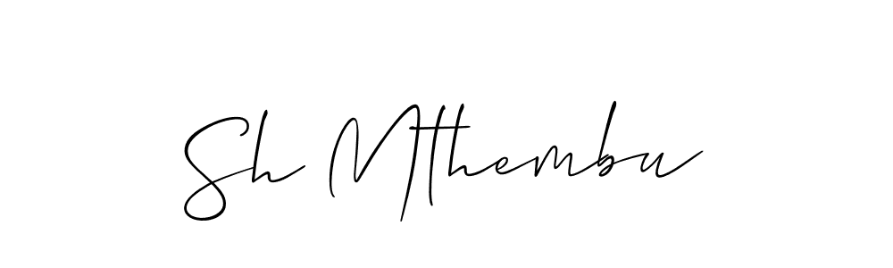 if you are searching for the best signature style for your name Sh Mthembu. so please give up your signature search. here we have designed multiple signature styles  using Allison_Script. Sh Mthembu signature style 2 images and pictures png