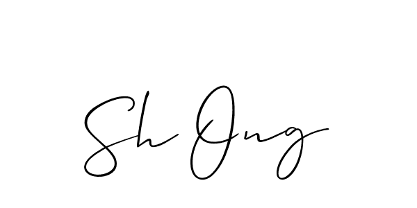 The best way (Allison_Script) to make a short signature is to pick only two or three words in your name. The name Sh Ong include a total of six letters. For converting this name. Sh Ong signature style 2 images and pictures png