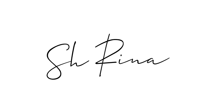 Make a short Sh Rina signature style. Manage your documents anywhere anytime using Allison_Script. Create and add eSignatures, submit forms, share and send files easily. Sh Rina signature style 2 images and pictures png