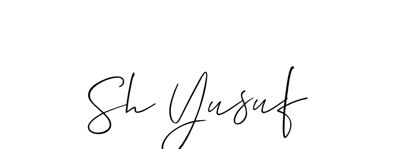 How to Draw Sh Yusuf signature style? Allison_Script is a latest design signature styles for name Sh Yusuf. Sh Yusuf signature style 2 images and pictures png