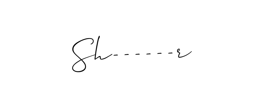 Design your own signature with our free online signature maker. With this signature software, you can create a handwritten (Allison_Script) signature for name Sh------r. Sh------r signature style 2 images and pictures png