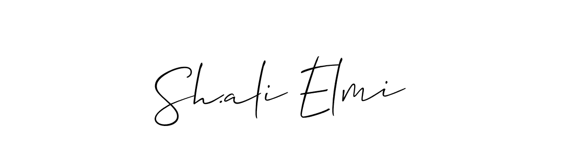 You should practise on your own different ways (Allison_Script) to write your name (Sh.ali Elmi) in signature. don't let someone else do it for you. Sh.ali Elmi signature style 2 images and pictures png