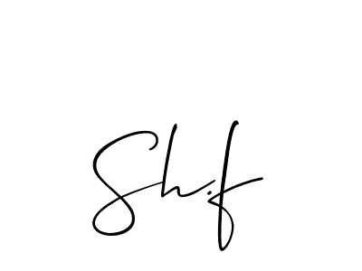 It looks lik you need a new signature style for name Sh.f. Design unique handwritten (Allison_Script) signature with our free signature maker in just a few clicks. Sh.f signature style 2 images and pictures png