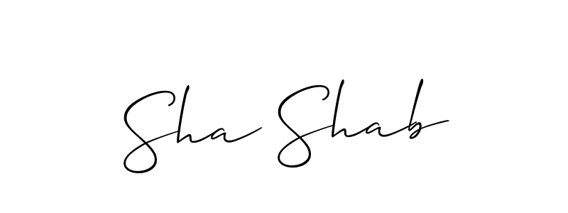 if you are searching for the best signature style for your name Sha Shab. so please give up your signature search. here we have designed multiple signature styles  using Allison_Script. Sha Shab signature style 2 images and pictures png