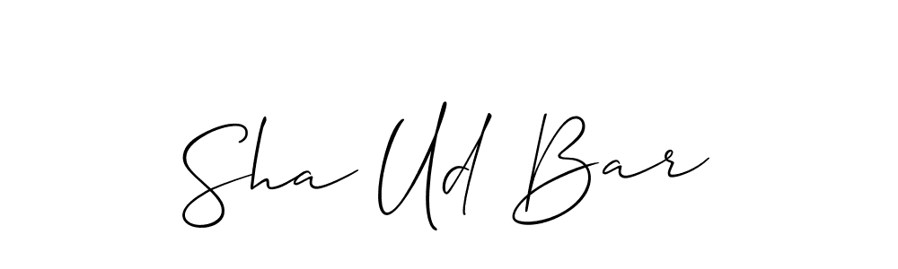 Make a beautiful signature design for name Sha Ud Bar. With this signature (Allison_Script) style, you can create a handwritten signature for free. Sha Ud Bar signature style 2 images and pictures png