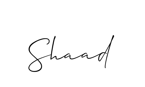 Use a signature maker to create a handwritten signature online. With this signature software, you can design (Allison_Script) your own signature for name Shaad. Shaad signature style 2 images and pictures png
