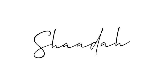 Create a beautiful signature design for name Shaadah. With this signature (Allison_Script) fonts, you can make a handwritten signature for free. Shaadah signature style 2 images and pictures png