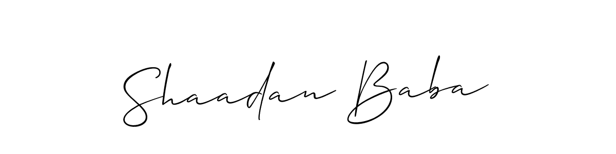 Allison_Script is a professional signature style that is perfect for those who want to add a touch of class to their signature. It is also a great choice for those who want to make their signature more unique. Get Shaadan Baba name to fancy signature for free. Shaadan Baba signature style 2 images and pictures png