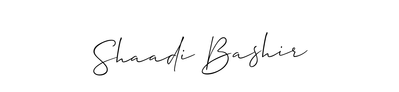 Create a beautiful signature design for name Shaadi Bashir. With this signature (Allison_Script) fonts, you can make a handwritten signature for free. Shaadi Bashir signature style 2 images and pictures png