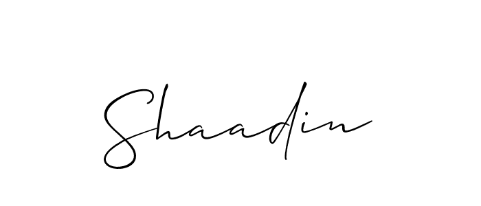 Use a signature maker to create a handwritten signature online. With this signature software, you can design (Allison_Script) your own signature for name Shaadin. Shaadin signature style 2 images and pictures png
