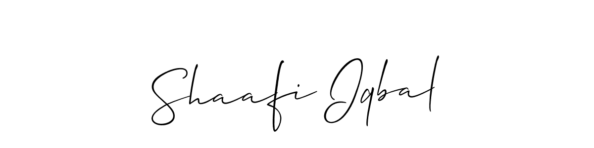 It looks lik you need a new signature style for name Shaafi Iqbal. Design unique handwritten (Allison_Script) signature with our free signature maker in just a few clicks. Shaafi Iqbal signature style 2 images and pictures png