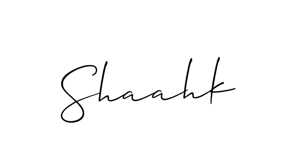 Use a signature maker to create a handwritten signature online. With this signature software, you can design (Allison_Script) your own signature for name Shaahk. Shaahk signature style 2 images and pictures png