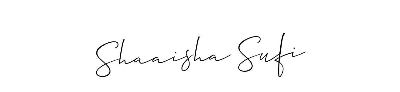Make a beautiful signature design for name Shaaisha Sufi. With this signature (Allison_Script) style, you can create a handwritten signature for free. Shaaisha Sufi signature style 2 images and pictures png