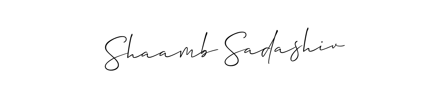 Make a beautiful signature design for name Shaamb Sadashiv. With this signature (Allison_Script) style, you can create a handwritten signature for free. Shaamb Sadashiv signature style 2 images and pictures png