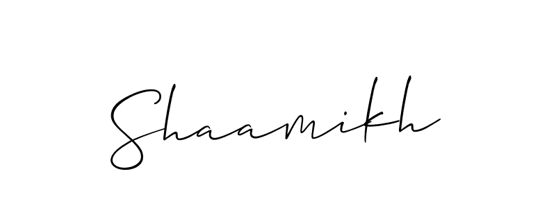 How to make Shaamikh signature? Allison_Script is a professional autograph style. Create handwritten signature for Shaamikh name. Shaamikh signature style 2 images and pictures png