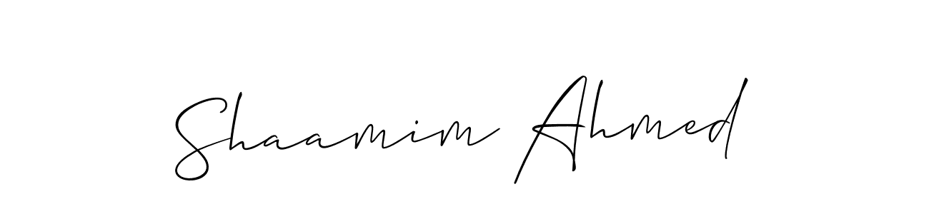 Also we have Shaamim Ahmed name is the best signature style. Create professional handwritten signature collection using Allison_Script autograph style. Shaamim Ahmed signature style 2 images and pictures png