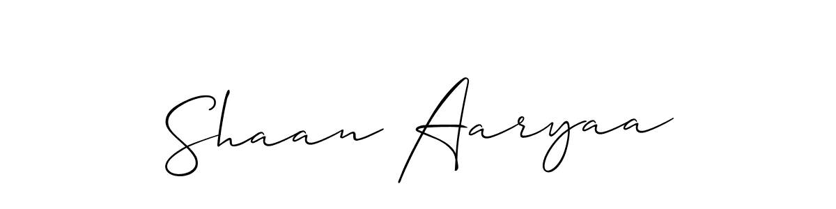 It looks lik you need a new signature style for name Shaan Aaryaa. Design unique handwritten (Allison_Script) signature with our free signature maker in just a few clicks. Shaan Aaryaa signature style 2 images and pictures png