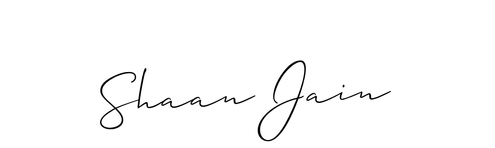 Create a beautiful signature design for name Shaan Jain. With this signature (Allison_Script) fonts, you can make a handwritten signature for free. Shaan Jain signature style 2 images and pictures png