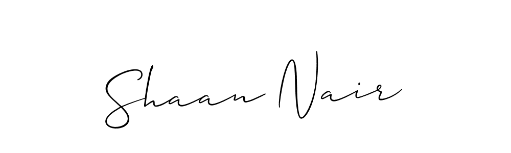 Make a short Shaan Nair signature style. Manage your documents anywhere anytime using Allison_Script. Create and add eSignatures, submit forms, share and send files easily. Shaan Nair signature style 2 images and pictures png