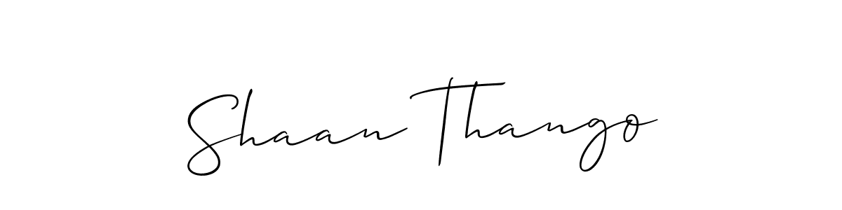 Make a short Shaan Thango signature style. Manage your documents anywhere anytime using Allison_Script. Create and add eSignatures, submit forms, share and send files easily. Shaan Thango signature style 2 images and pictures png