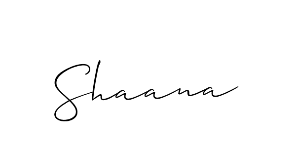 Use a signature maker to create a handwritten signature online. With this signature software, you can design (Allison_Script) your own signature for name Shaana. Shaana signature style 2 images and pictures png