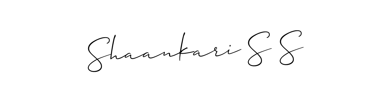 How to make Shaankari S S name signature. Use Allison_Script style for creating short signs online. This is the latest handwritten sign. Shaankari S S signature style 2 images and pictures png