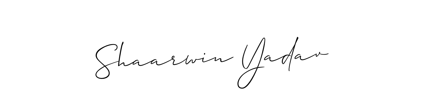 Make a beautiful signature design for name Shaarwin Yadav. With this signature (Allison_Script) style, you can create a handwritten signature for free. Shaarwin Yadav signature style 2 images and pictures png