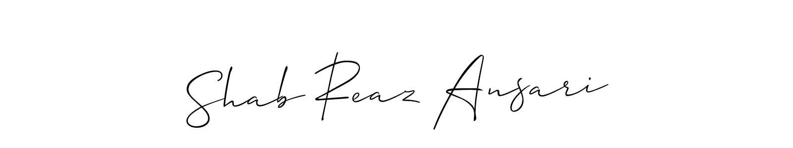You should practise on your own different ways (Allison_Script) to write your name (Shab Reaz Ansari) in signature. don't let someone else do it for you. Shab Reaz Ansari signature style 2 images and pictures png
