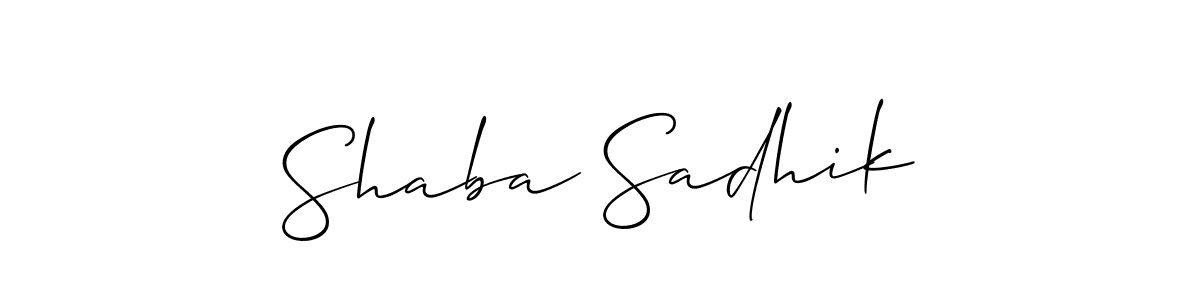 if you are searching for the best signature style for your name Shaba Sadhik. so please give up your signature search. here we have designed multiple signature styles  using Allison_Script. Shaba Sadhik signature style 2 images and pictures png