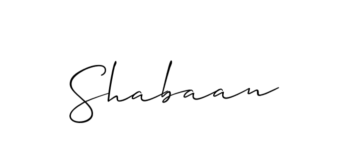 Design your own signature with our free online signature maker. With this signature software, you can create a handwritten (Allison_Script) signature for name Shabaan. Shabaan signature style 2 images and pictures png