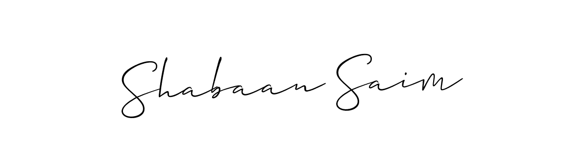 Make a beautiful signature design for name Shabaan Saim. With this signature (Allison_Script) style, you can create a handwritten signature for free. Shabaan Saim signature style 2 images and pictures png